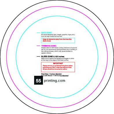 Rolllabel 1in Circle Front guideline preview