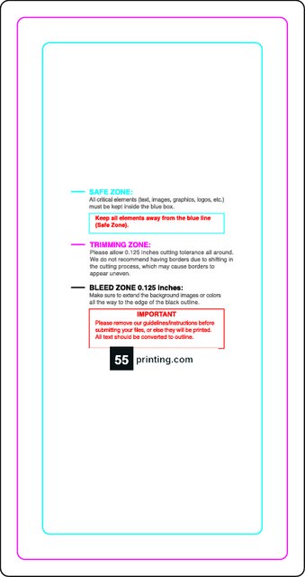 Rolllabel 1inx2in Rectangle V Front guideline preview
