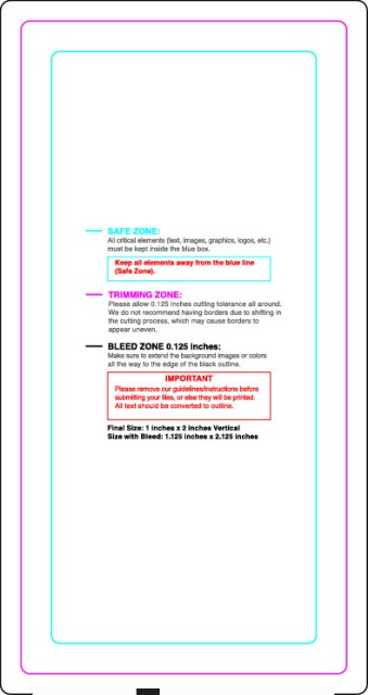 Rolllabel 1inx2in Rectangle V guideline preview
