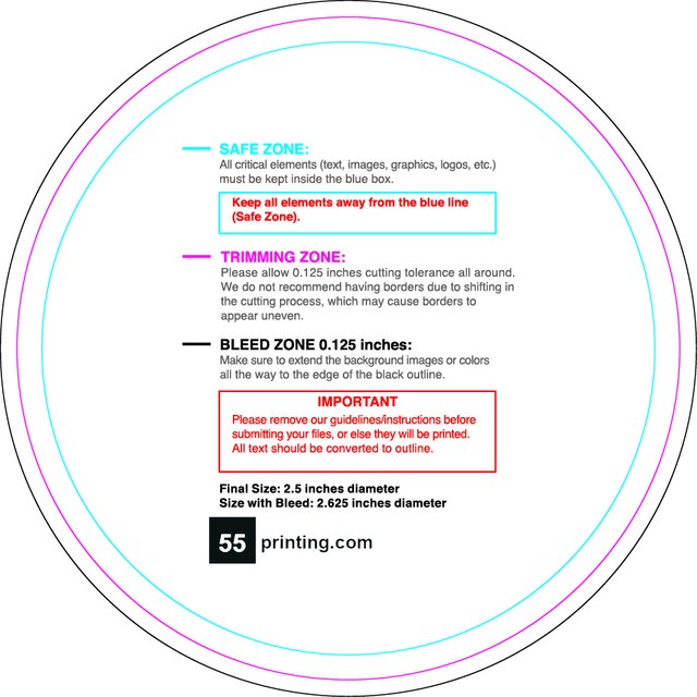 Rolllabel 2.5in Circle Front guideline preview