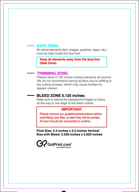 Rolllabel 2.5inx3.5in Rectangle V guideline preview