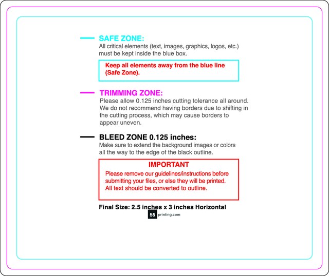 Rolllabel 2.5inx3in Rectangle H Front guideline preview