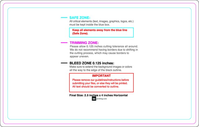 Rolllabel 2.5inx4in Rectangle H Front guideline preview