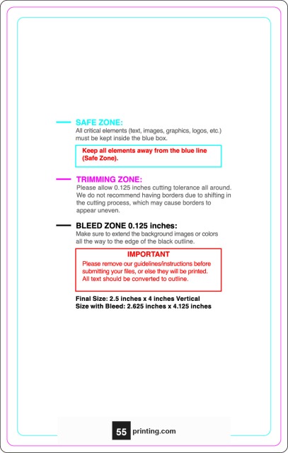 Rolllabel 2.5inx4in Rectangle V guideline preview