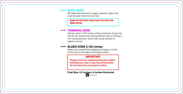 Rolllabel 2.5inx5in Rectangle H Front guideline preview
