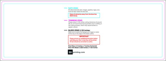 Rolllabel 2.5inx7in Rectangle H Front guideline preview