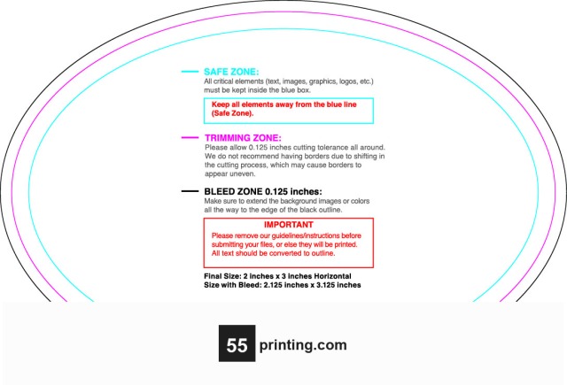 Rolllabel 2inx3in Oval H guideline preview