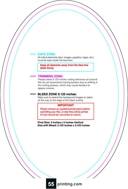 Rolllabel 2inx3in Oval V Front guideline preview