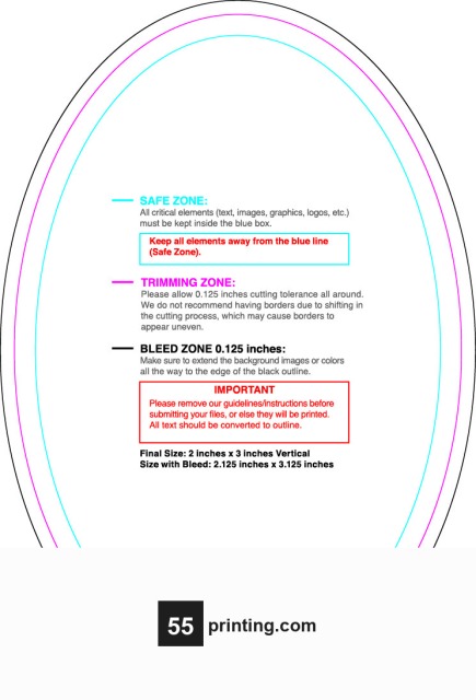 Rolllabel 2inx3in Oval V guideline preview