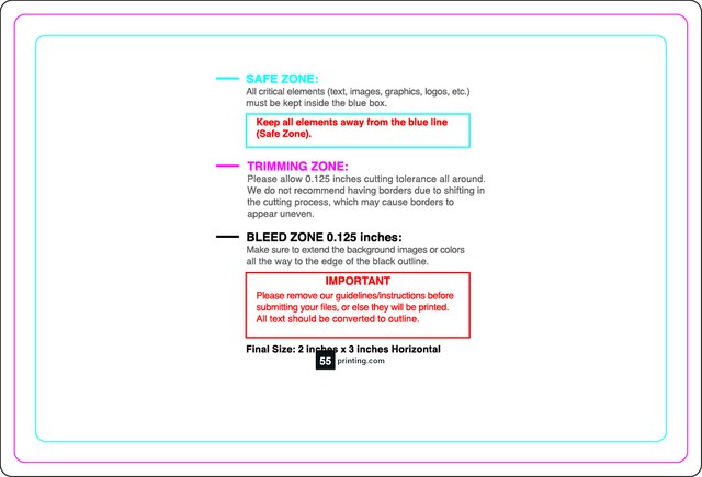 Rolllabel 2inx3in Rectangle H Front guideline preview