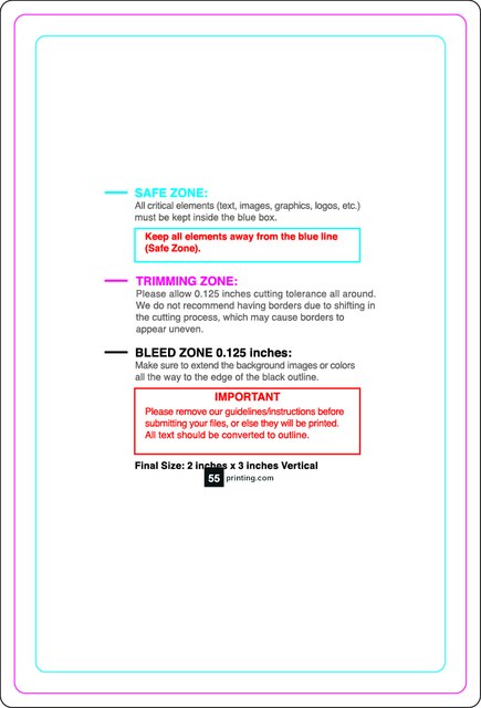 Rolllabel 2inx3in Rectangle V Front guideline preview