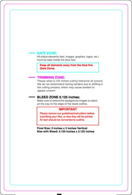 Rolllabel 2inx3in Rectangle V guideline preview