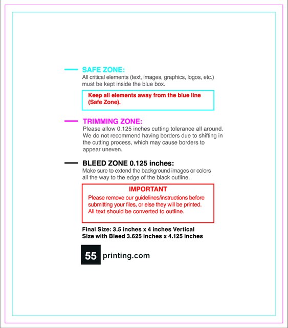Rolllabel 3.5inx4in Rectangle V Front guideline preview