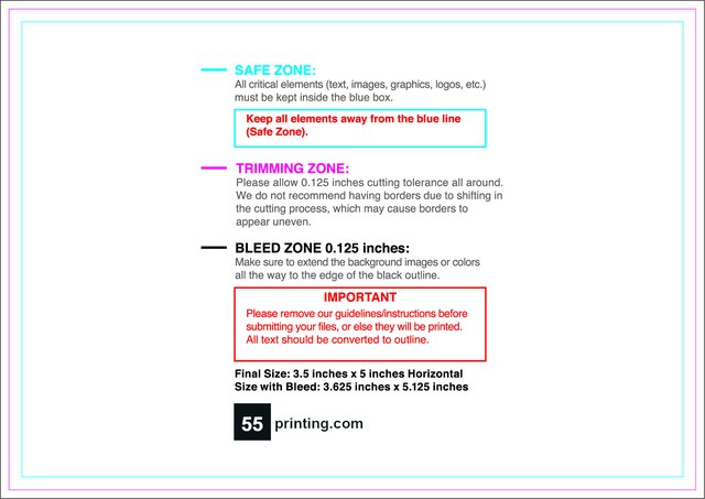 Rolllabel 3.5inx5in Rectangle H Front guideline preview