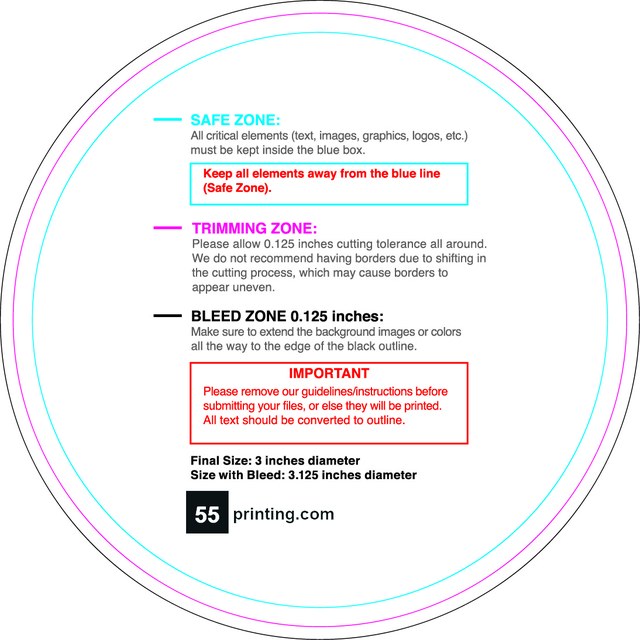 Rolllabel 3in Circle Front guideline preview