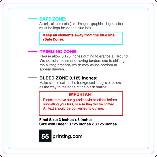 Rolllabel 3inx3in Square Front guideline preview