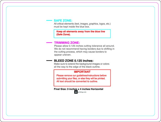 Rolllabel 3inx4in Rectangle H Front guideline preview