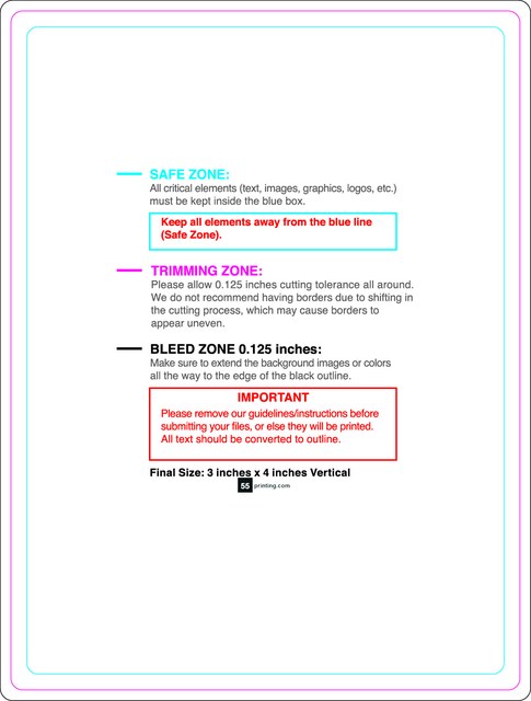 Rolllabel 3inx4in Rectangle V Front guideline preview