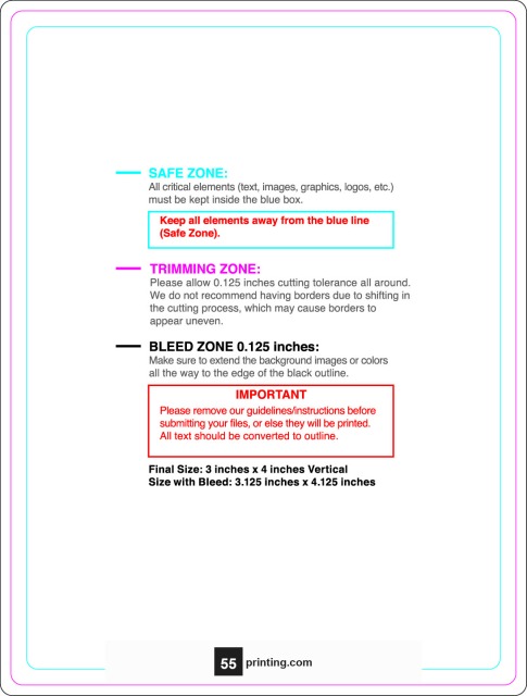 Rolllabel 3inx4in Rectangle V guideline preview