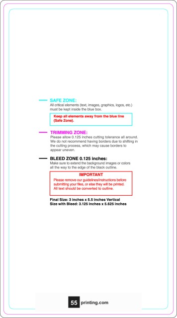 Rolllabel 3inx5.5in Rectangle V guideline preview