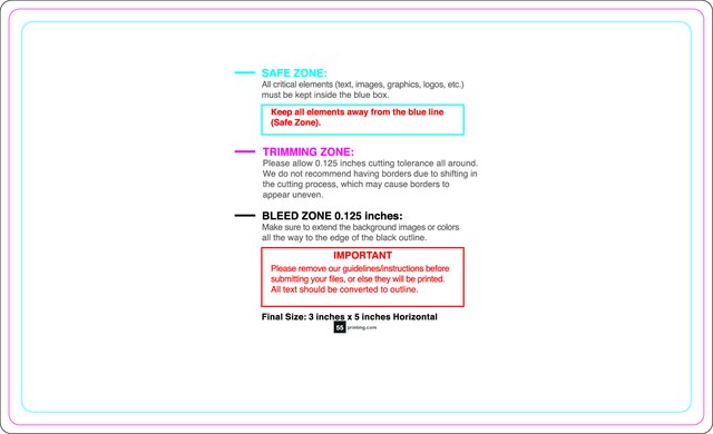 Rolllabel 3inx5in Rectangle H Front guideline preview