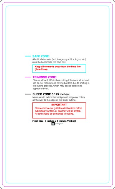Rolllabel 3inx5in Rectangle V Front guideline preview