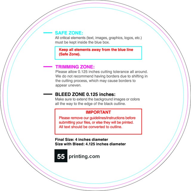 Rolllabel 4in Circle Front guideline preview
