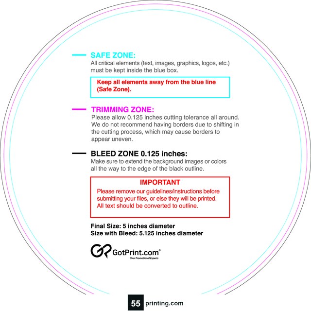 Rolllabel 5in Circle Front guideline preview