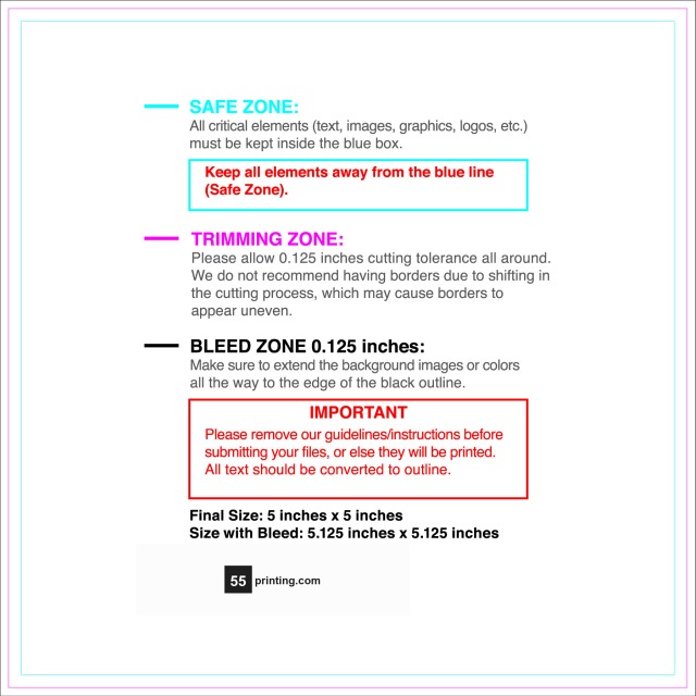 Rolllabel 5inx5in Square guideline preview