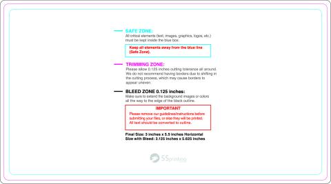 Rolllabel 3inx5 5in Rectangle H guideline preview