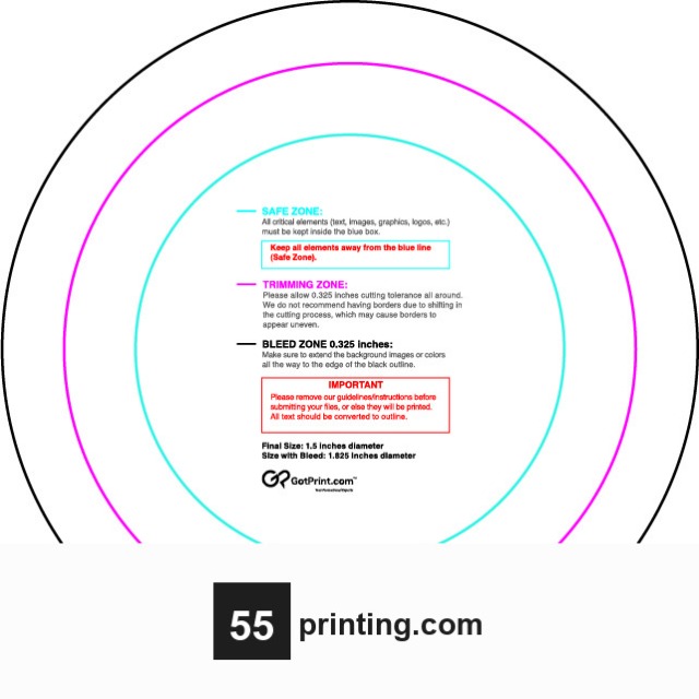 Sticker 1.5in Circle guideline preview