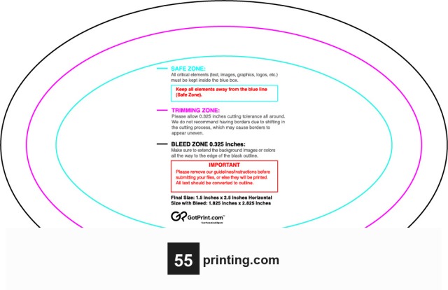 Sticker 1.5inx2.5in H Oval guideline preview