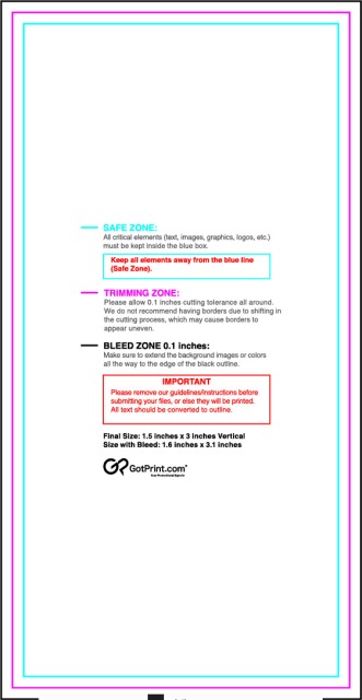 Sticker 1.5inx3in V guideline preview