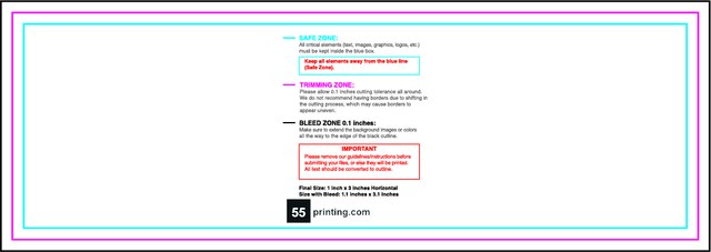 Sticker 1inx3in H Front guideline preview