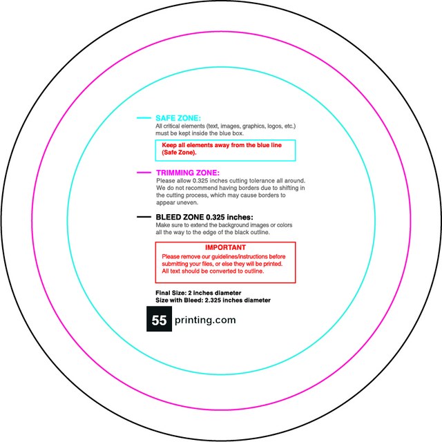 Sticker 2in Circle Front guideline preview