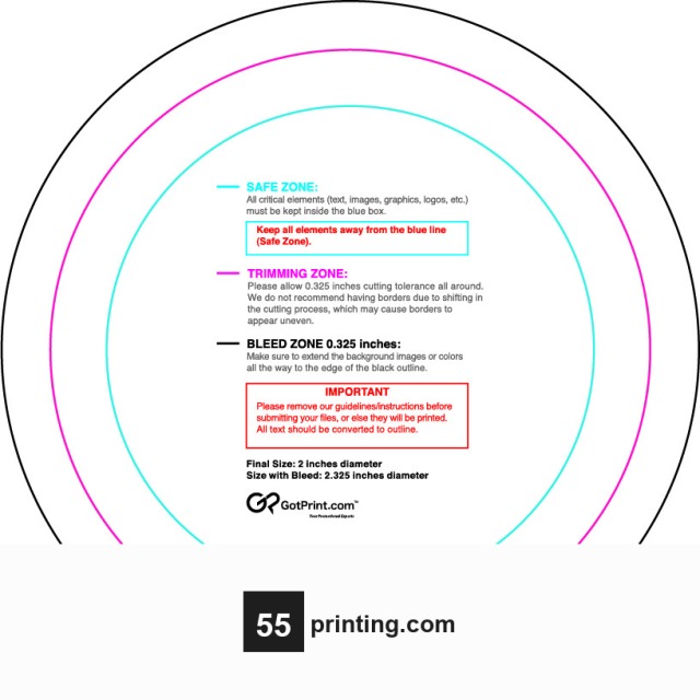 Sticker 2in Circle guideline preview