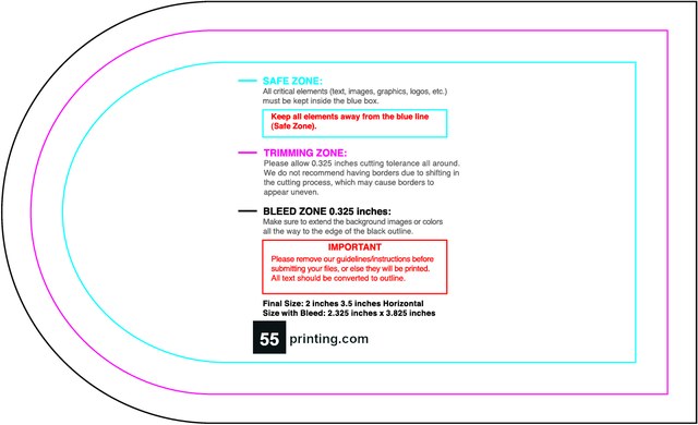 Sticker 2inx3.5in H Half Circle Back guideline preview