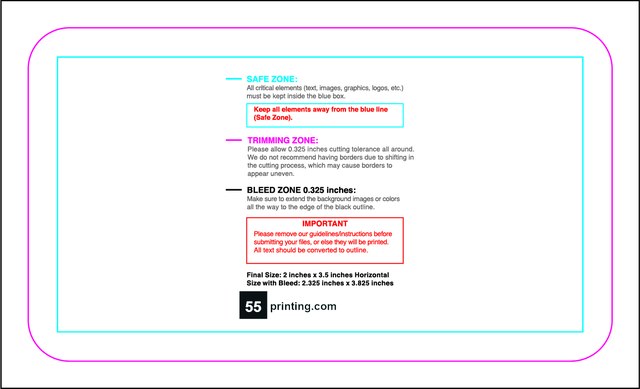 Sticker 2inx3.5in H Round Front guideline preview