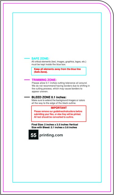 Sticker 2inx3.5in V Wink Back guideline preview