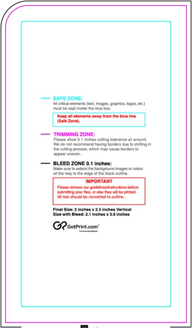 Sticker 2inx3.5in V Wink guideline preview