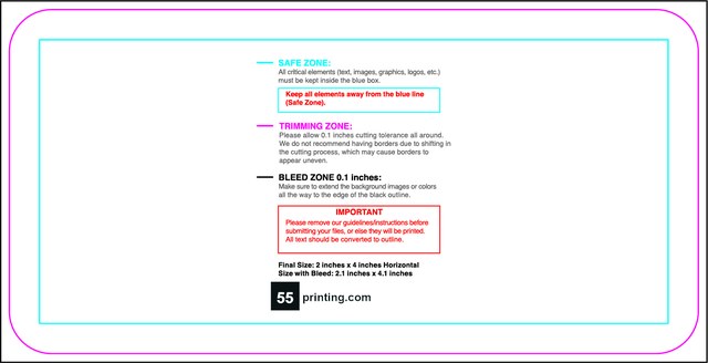 Sticker 2inx4in H Round Front guideline preview