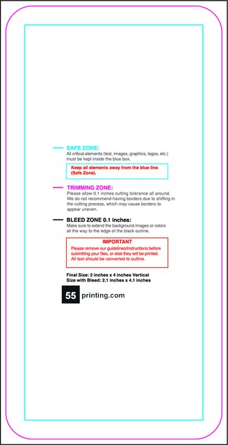 Sticker 2inx4in V Round Front guideline preview