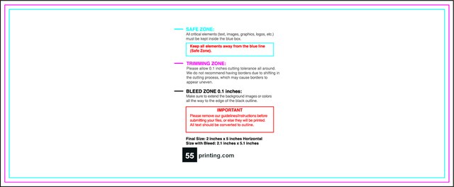Sticker 2inx5in H Front guideline preview
