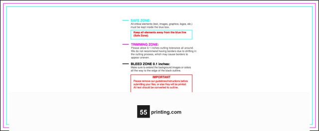 Sticker 2inx5in H guideline preview