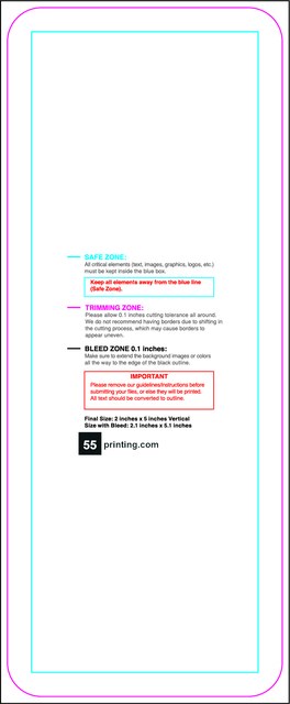 Sticker 2inx5in V Round Front guideline preview