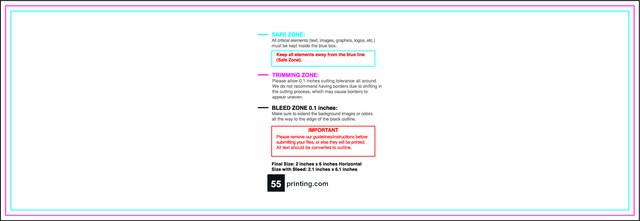 Sticker 2inx6in H Front guideline preview