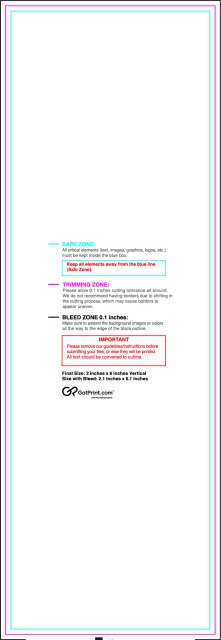Sticker 2inx6in V guideline preview