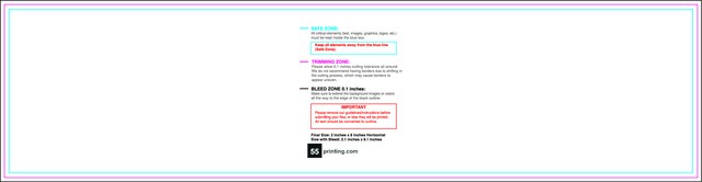Sticker 2inx8in H Front guideline preview
