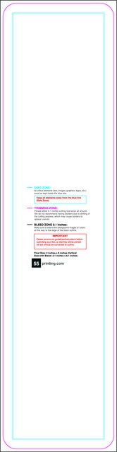 Sticker 2inx8in V Round Front guideline preview