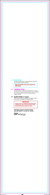 Sticker 2inx8in V guideline preview